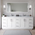 thumbnail image 2 of Wyndham Collection Miranda 84" Plywood Double Bathroom Vanity in Nickel/White, 2 of 6