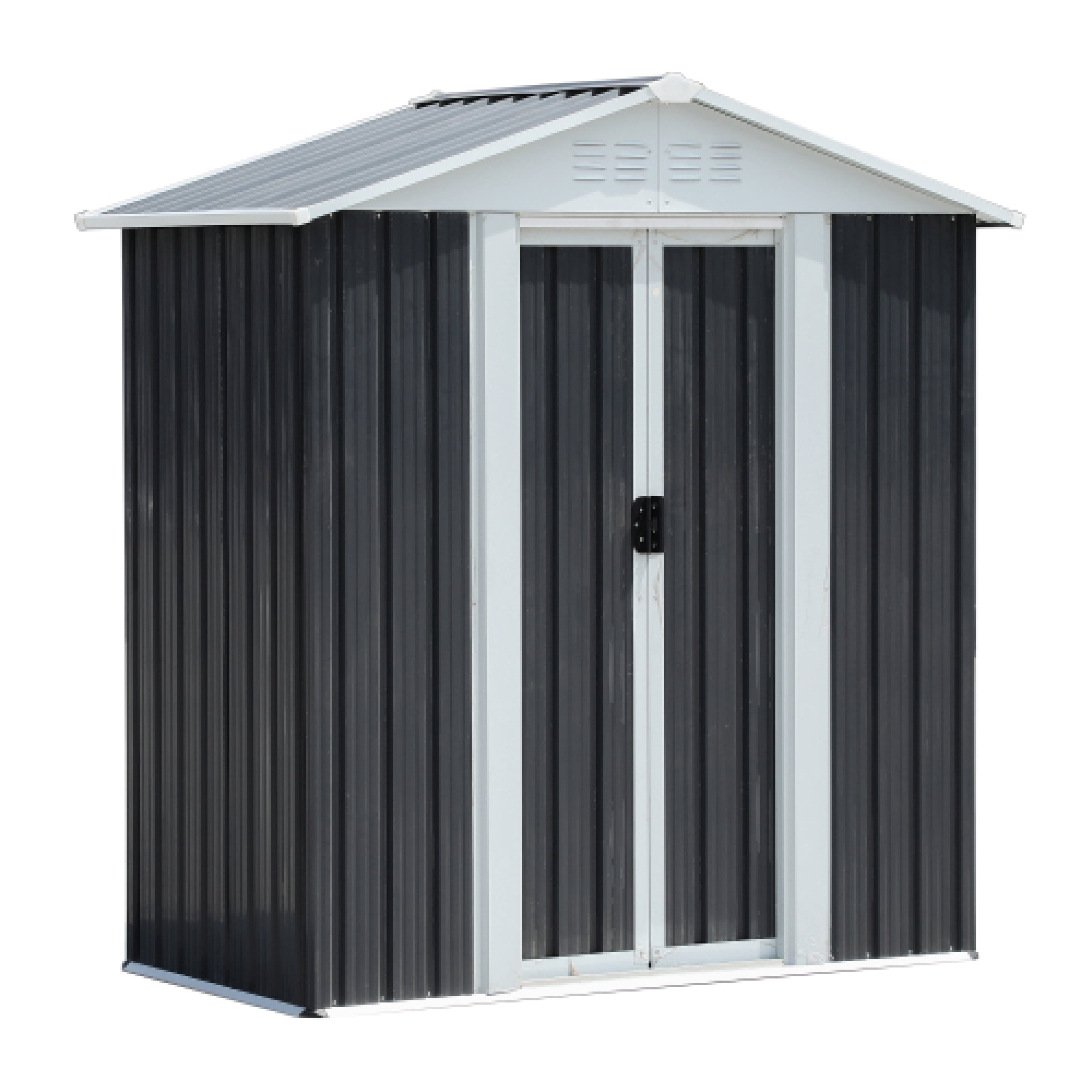 Leumius 5x3 FT Outdoor Storage Shed with Aluminum Alloy Frame with Base for Backyard, Patio, Lawn Dark Grey