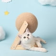 thumbnail image 1 of TIMIFIS Cat Toy Cat Scratching Board Cat Toy Wooden Cat Scratching Ball Grinding Claw Hand Wrapped Sisal Rope Cat Climbing Frame Durable Cat Scratching Post Pet Supplies Interactive -, 1 of 9
