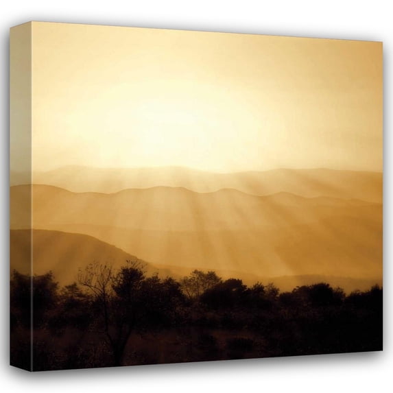 Alan Hausenflock 20x20 Gallery Wrapped Canvas Wall Art Titled - Distant Mountains Sq II