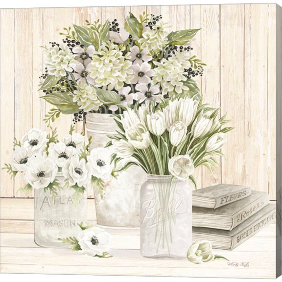 Great Art Now Collection of White Flowers by Cindy Jacobs, Canvas Wall Art, 12W x 12H