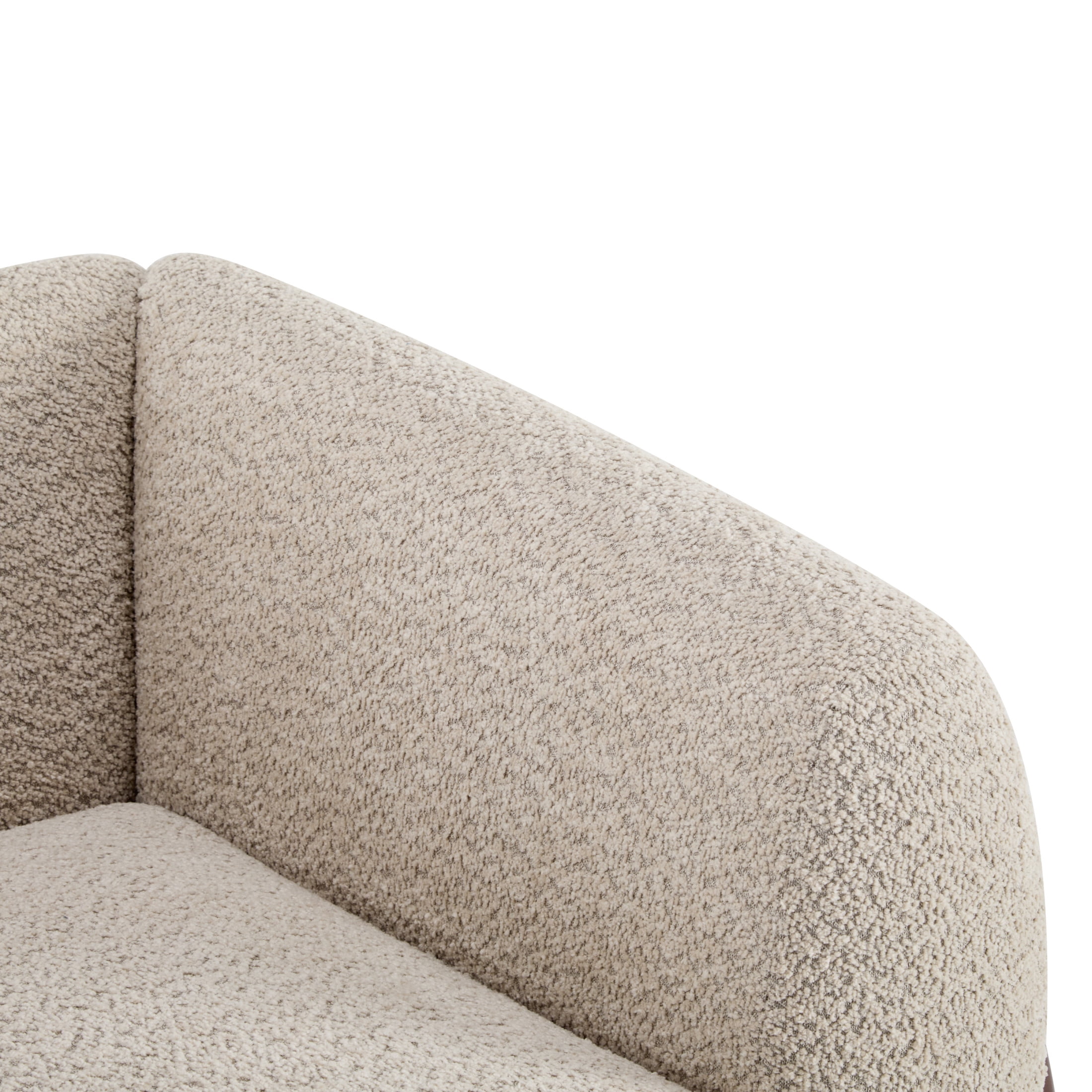 Christopher Knight Home 63" Boucle Loveseat, 2-Seater Faux Sherpa Couch with Wood Legs & Curved Design, Almond