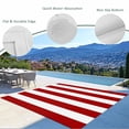 thumbnail image 4 of Fsddascl Red Stripes Outdoor Rug for Patio/Deck/Porch, Non-Slip Large Area Rug 5 x 8 Ft, Simple Red White Texture Indoor Outdoor Rugs Washable Area Rugs, Reversible Camping Rug Carpet Runner, 4 of 5