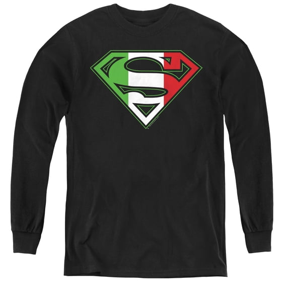 Superman - Italian Shield - Youth Long Sleeve Shirt - Small