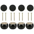 MLfire 4/8PCS 2inch Solid Wood Furniture Legs, Hardwood Bun Feet Round