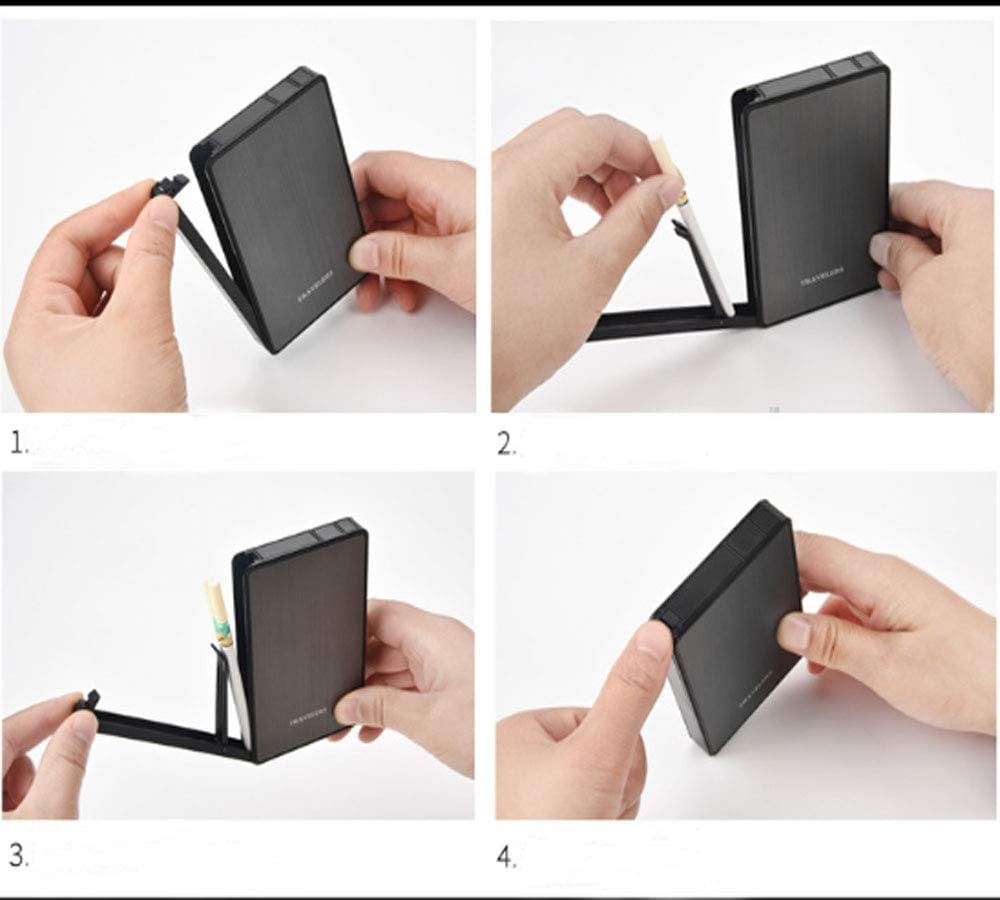 16 SLIM CIGARETTE CASE Heavy Duty USB Rechargeable Windproof Electric Built-in Flame Less Lighter Cigarette Cigar Storage Case- SILVER COLOR for Long 100s Cigarette