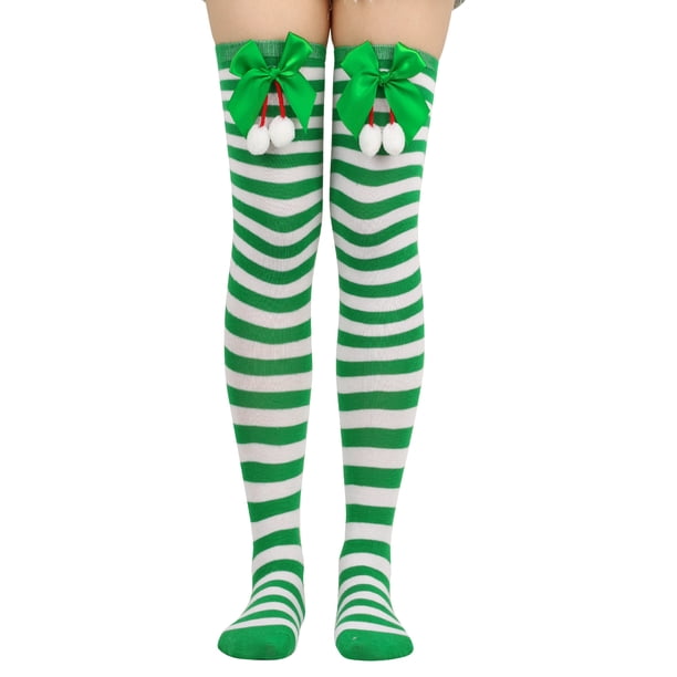 Zhuge 1 par de calcetines por encima de la rodilla, calcetines hasta la rodilla, medias altas hasta el muslo, calcetines hasta la rodilla para mujer, para cosplay de niña,verde
