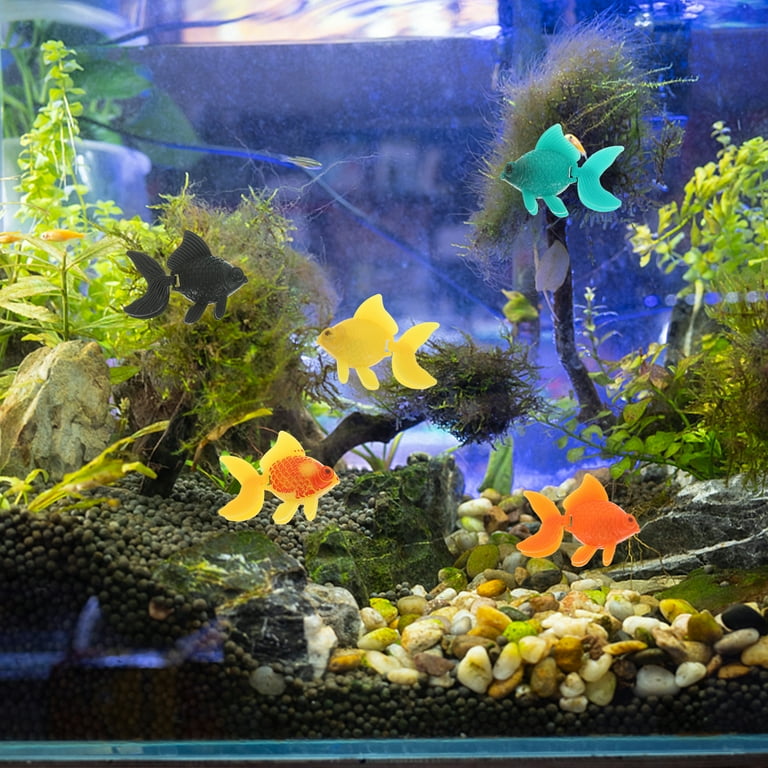 Fish Tank Accessories Ornament Artificial Moving Floating Goldfish Tropical 15 Pcs Walmart