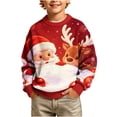 thumbnail image 2 of Ugly Christmas Sweater for Boys Girls,Funny Crewneck Knitted Sweatshirt Fall Winter Holiday Pullover Tops Xmas Clothes for Kids 1-16 Years, 2 of 8