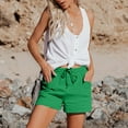 thumbnail image 5 of Comdrip Linen Clothing for Women, Women's Fashion Casual High Waist Pants Straight Leg Sports Casual Loose Shorts Linen Shorts for Woman Green 2Xl, 5 of 9