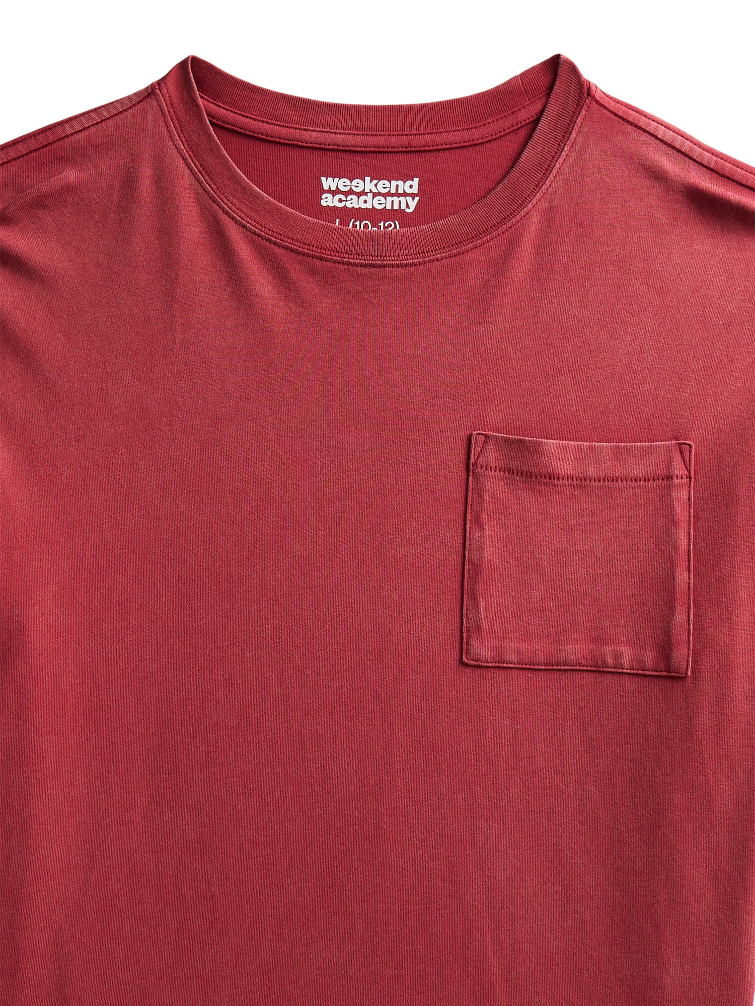 Weekend Academy Boys Washed Pocket Tee with Short Sleeves, Sizes XS-XXL