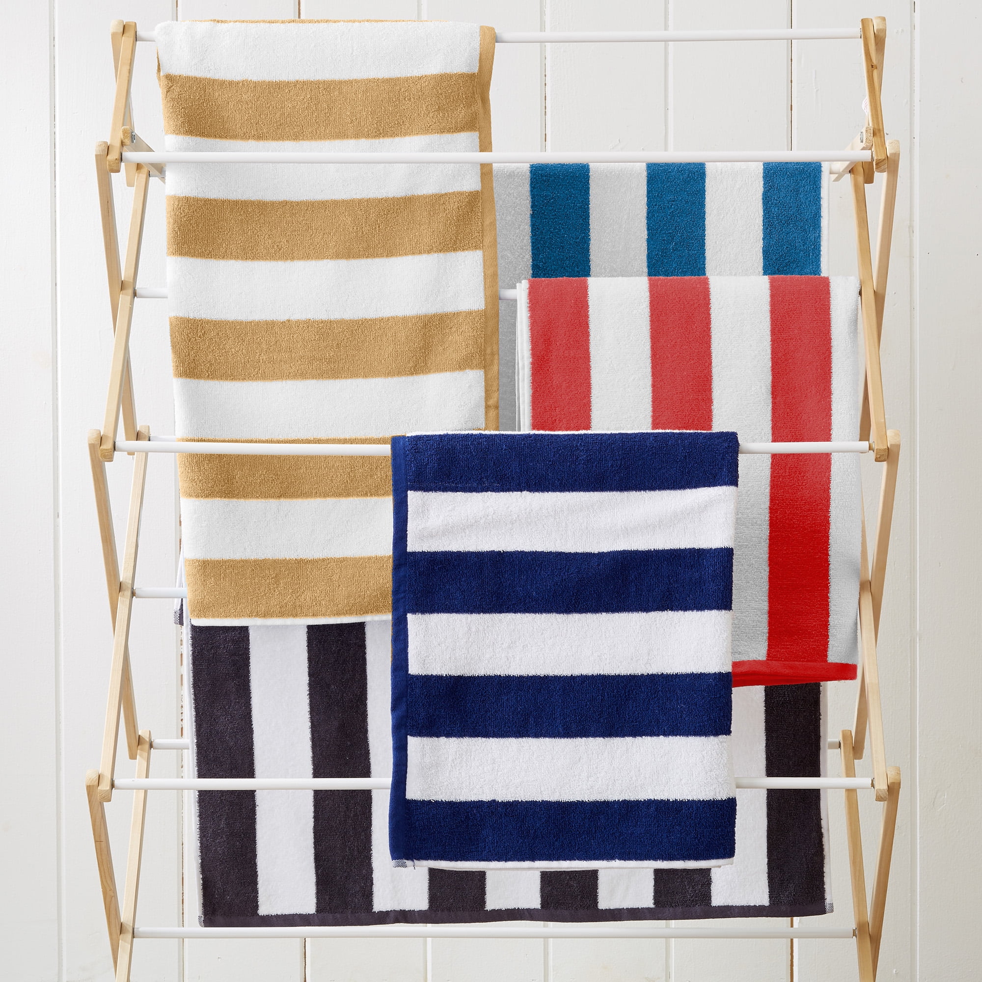 Great Bay Home Plush Cotton Durable Beach Towel (4 Pack- 30" x 60", Light Grey / Dark Grey)