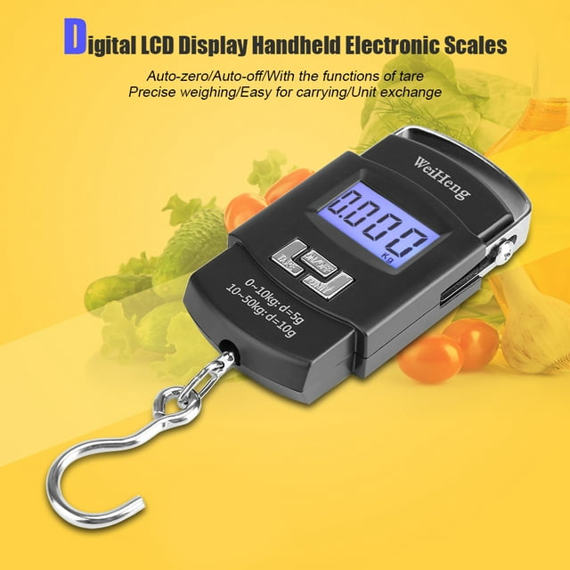 WEIHENG Balanza de gancho colgante digital LCD Balanza de pesaje de equipaje de bolsillo electrónico