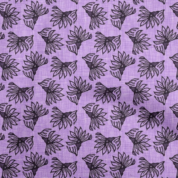 oneOone Georgette Viscose Amethyst Fabric Block Sewing Craft Projects Fabric Prints By Yard 42 Inch Wide-RS