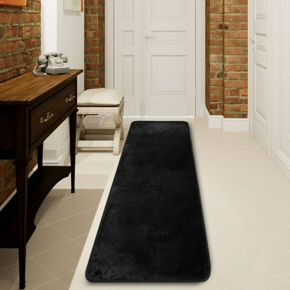 Ryvnso Black Hallway Runner Rugs Floor Carpet Non Slip Entryway Mat 2' x 6'