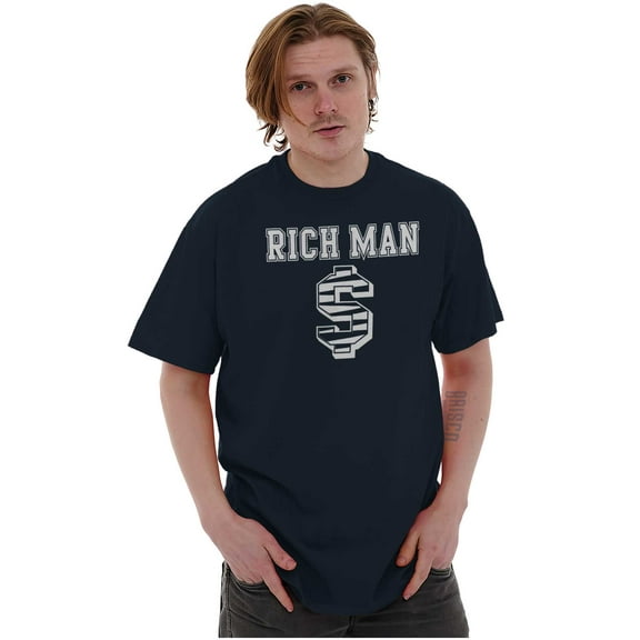 Cool Rich Man Dollar Sign Money Men's Graphic T Shirt Tees Brisco Brands S