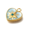 thumbnail image 3 of 10 pc Ion Plating(IP) 304 Stainless Steel Enamel Pendants Real 14K Gold Plated Heart with Star Charm Mixed Color 17x15x3mm Hole: 2.5mm, 3 of 4