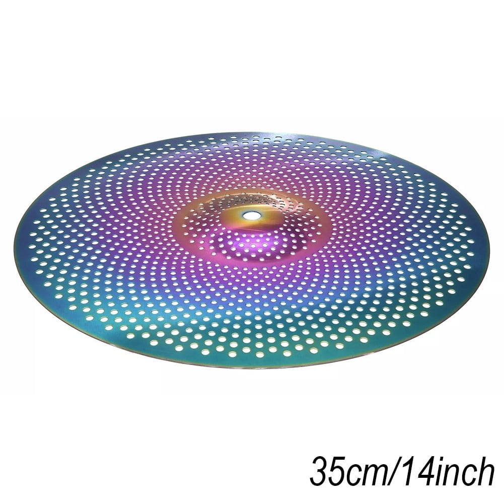 1pc Colorful Silent Cymbal Alloy Mute Cymbal Set 14 Inch Low Volume Cymbal Colorful Silent Cymbals Percussion Accessories