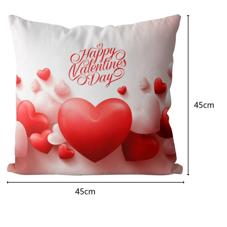 Valentines Day Pillow Covers 18x18 inch Set of 4 for Home Decor Truck Flower Red Heart and Love Bicycle Decor Valentines Day Throw Pillows Decorative