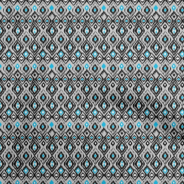 oneOone Georgette Viscose Light Gray Fabric Ikat Sewing Craft Projects Fabric Prints By Yard 42 Inch Wide