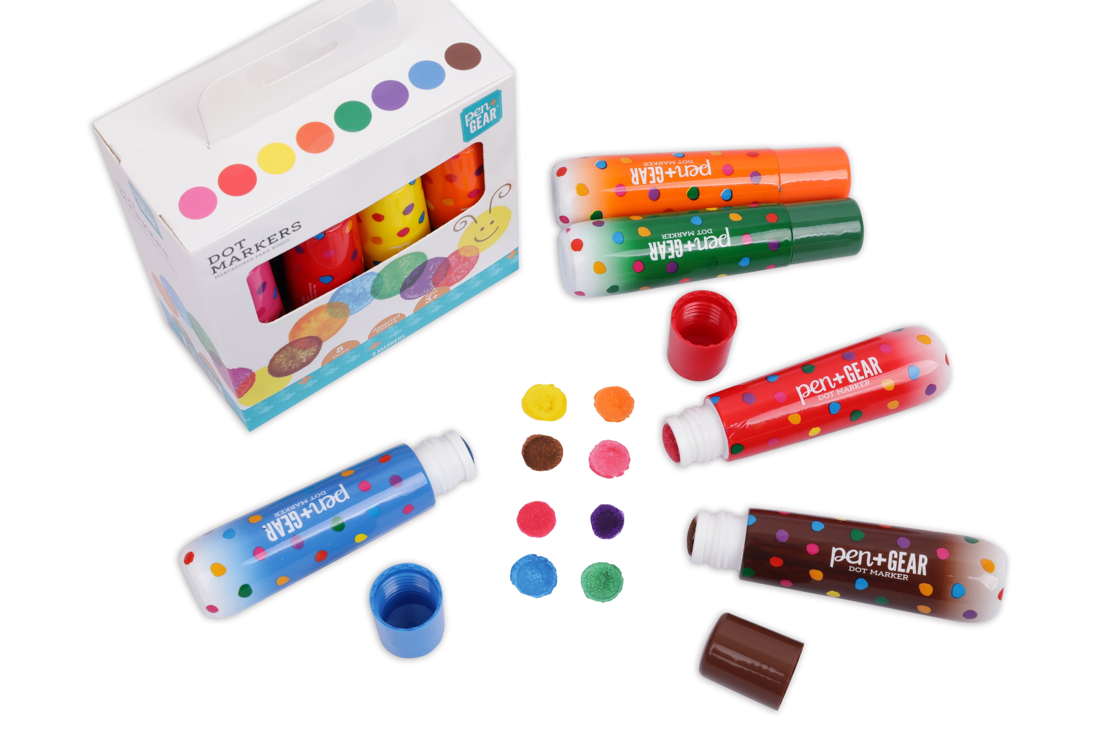 Pen + Gear Washable Dot Marker, Washable Marker, 8 Count, Ages 3
