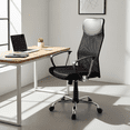 thumbnail image 2 of High Back Office Task Chair, Adjustable Height Ergonomic Breathable Mesh Computer Desk Chair with Fixed Armrests and Fabric Cushion Seat, 2 of 10