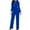 Blue, variant on aidice Jumpsuits for Women Casual Crewneck Button Long Sleeve Belt Fitting Workwear Pants Rompers with Pockets