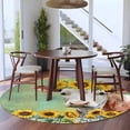 thumbnail image 3 of Round Rug 6Ft Washable Non-Slip, Cow Sunflowers Circle Area Rugs for Living Room Bedroom, Farmhouse Pastoral Animals Flowers Plants Indoor Floor Mats Carpet Runner for Home Decor Aesthetic, 3 of 8