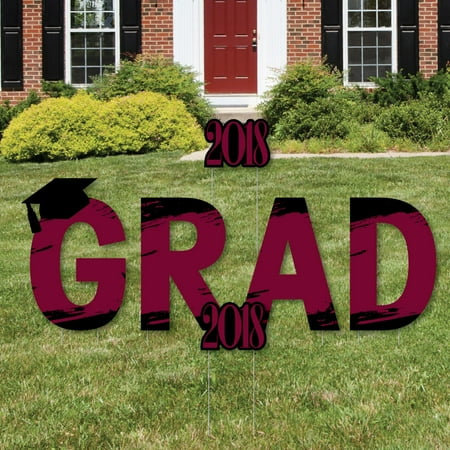 Maroon Grad - Best is Yet to Come - Grad Yard Sign Outdoor Lawn Decorations - Burgundy 2018 Graduation Party Yard Signs