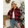 thumbnail image 2 of CAILDANL Flannels for Women Cropped Shacket Jacket Fashion Plaid Button Down Shirt 2025 Fall Coat Tops, 2 of 2