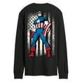 thumbnail image 2 of Marvel Captain America - Retro Distressed Flag Pose - Men's Long Sleeve Graphic Tee, 2 of 5