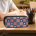 thumbnail image 6 of Kuiaobaty American Flag Print Backpack and Pencil Case Set with Lunch Bag for Boys Girls Multi Pockets Backpack Lunch Box with Cup Holder 4th of July Bookbag Pencil Pouch for School Travel, 6 of 7