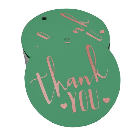Inkdotpot Thank You Bridal Shower-Baby Shower-Retirement-Wedding-Birthday Bottle Tag Real Rose Gold Foil Favor Hang Tags Pack Of 100