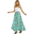 thumbnail image 4 of JuneFish Women's Flowy Maxi Skirt Summer Beach Pleated High Waisted Casual Long Skirts with Pockets, 4 of 7
