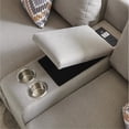 thumbnail image 2 of Amira Beige Fabric Reversible Sectional Sofa with USB Console and Ottoman, 2 of 5