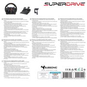 Subsonic – Superdrive 270 GT Steering Wheel - Dual stick LED racing wheel, 270° rotation, with pedals and paddle shifters. For Switch 2 / Switch, PS4, PC and Xbox – Black