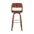 thumbnail image 5 of Armen Living Indoor Julius 26" Brown Faux Leather and Walnut Wood Bar Stool, 5 of 13
