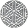 thumbnail image 1 of Unique Loom Tapis à Mailles Tressées à Matrice 3' 3' 3 Rond Gris Foncé/gris, 1 of 2