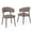 Brown, variant on Hawsaiy Dining Chairs Set of 2, Mid Century Modern Boucle Upholstered Dining Chairs with Curved Backrest, Kitchen Dining Room Chairs with Black Metal Legs, White