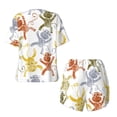 thumbnail image 2 of Sigee Cartoon Monkey for Sleepwear Casual Pjs with Pockets Women's Pajamas Sets Shorts 2 Piece Short Sleeve Lounge Sets Large, 2 of 9