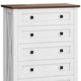 thumbnail image 6 of Dextrus 5 Drawer White Dresser for Bedroom,Wood Cabinet with Walnut Top, Vertical Chest of Drawers, 6 of 10