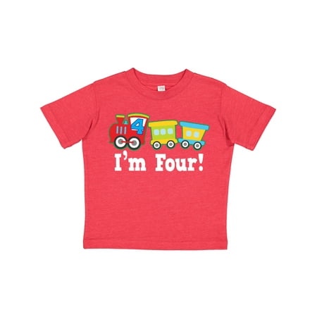 

Inktastic 4th Birthday Train Outfit Gift Toddler Boy Girl T-Shirt