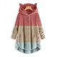 thumbnail image 1 of Puntoco, blusas de felpa con botones para mujer, cárdigan suelto con capucha, chaqueta de abrigo de retazos de Color sólido, liquidación Puntoco Puntoco-4337, 1 of 5