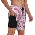 thumbnail image 3 of Haiem Flower Butterfly Mens Swim Trunks with Compression Liner 2 in 1 Swimming Shorts Stretch Swimwear Quick Dry,Board Shorts-Small, 3 of 9