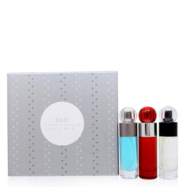 Perry Ellis 360 Men's Cologne Gift Set, Includes 360, 360 Red, and