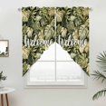 thumbnail image 2 of Swag Valance Curtains for Windows, Summer Green Leaf Light Filtering Kitchen Curtains with Rod Pocket, Botanical Watercolor Tropical Plants Window Treatment Valances for Living Room, 28x36 - 2 PCS, 2 of 9