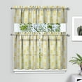 thumbnail image 2 of Kitchen Curtains 36 Inch Short - 3 Panel Set Pineapple Print, Rod Pocket Window Curtains 100% Polyester, Tropical Fruit Valance for Farmhouse, Cafe, Living Room, Bedroom, Easy Wash, 2 of 6
