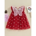 thumbnail image 3 of Sprifallbaby Girls Summer Butterfly Tulle Dress, Fly Sleeve Shiny Heart A-Line Party Dress, 3 of 9