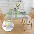 thumbnail image 2 of HAOXIT  Rectangle Fabric Tablecloth, Spring Fiona Plaid, Indoor Outdoor Stain and Wrinkle Resistant Fabric Table Cloth, Fun Pastel Plaid 52*52, 2 of 8