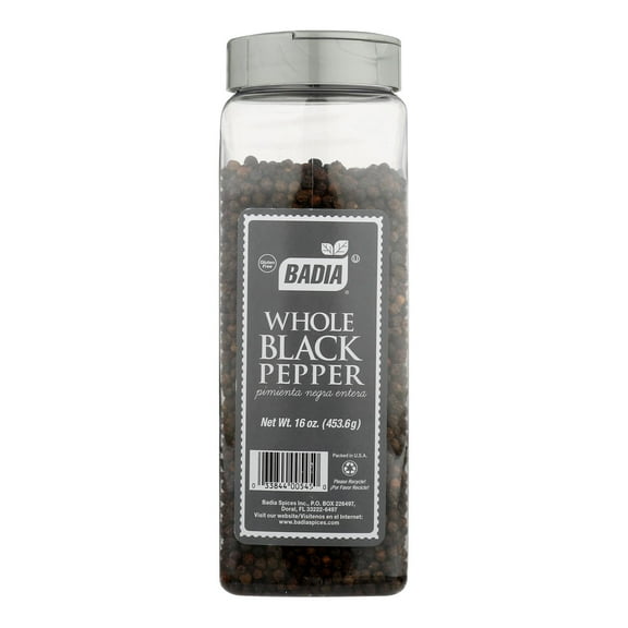 Badia Pepper Whole Black, 16 oz